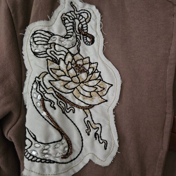 West Soul Design Factory Women's Funky 100% Cotton Jersey Jacket Size M - Picture 3 of 10